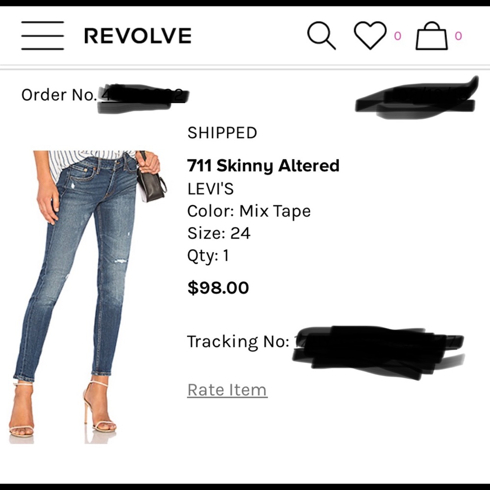 Jeans - Levi's 711 skinny altered